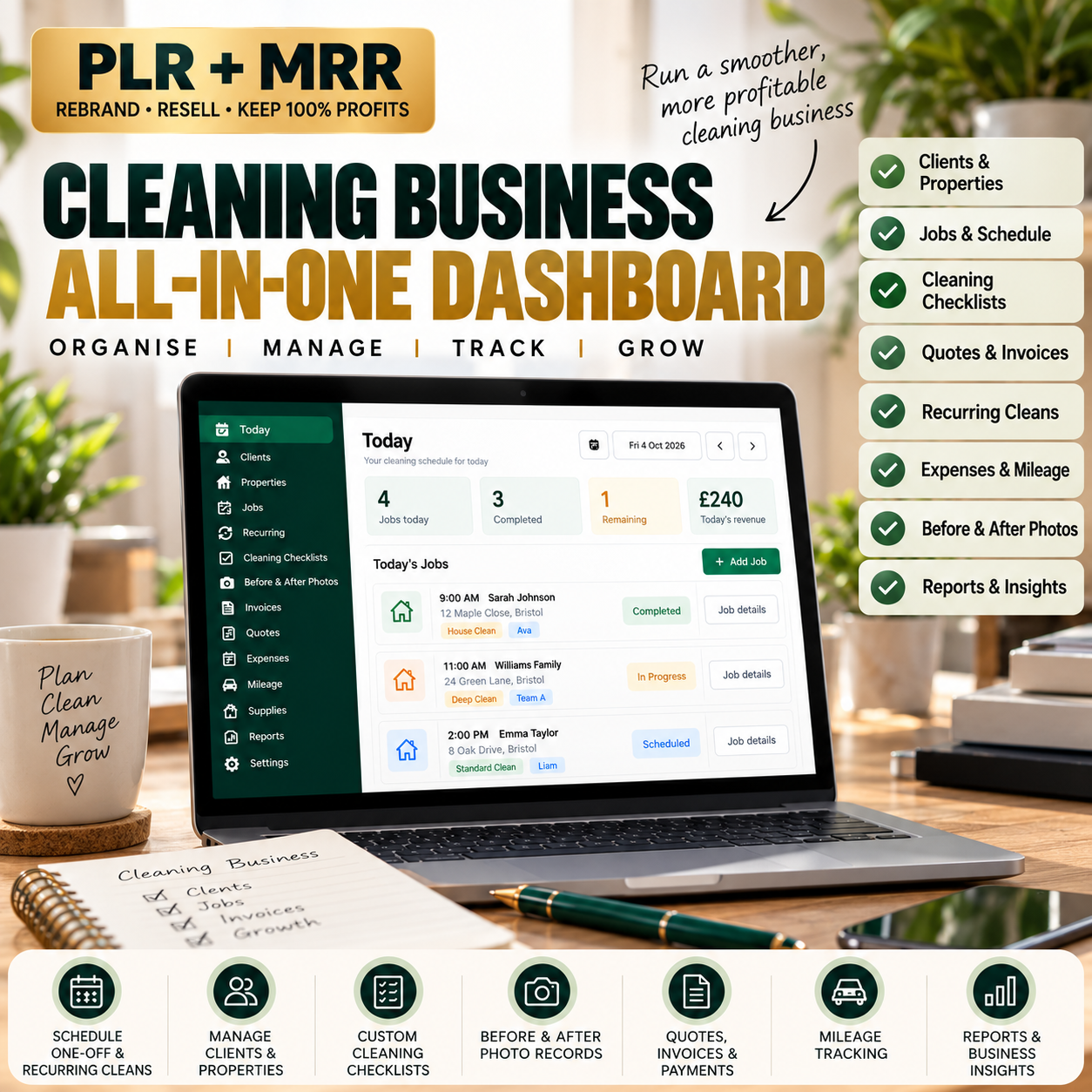 Cleaning Business Dashboard